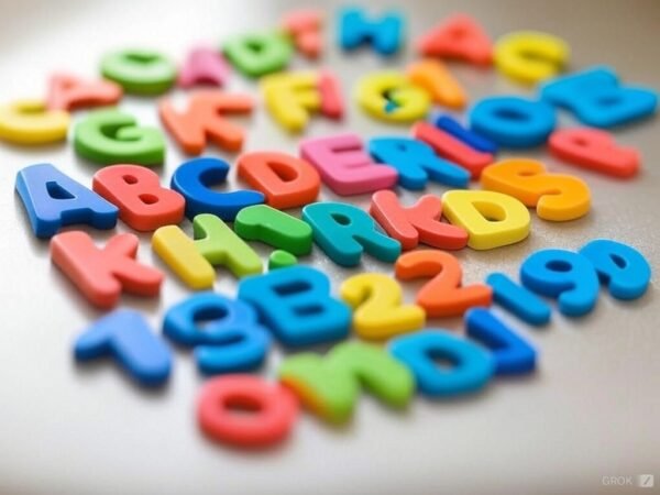 Magnetic alphabet and number sets